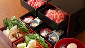 【ご夕食一例】A5ランクの赤身肉を使った上品な「黒毛和牛のすき焼き」を存分にご堪能ください。